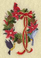 Festive Wreath and Birds