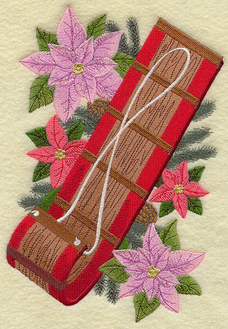 Toboggan and Poinsettias