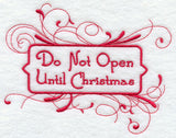 Do Not Open Until Christmas Scrollwork