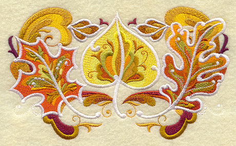 Rosemaling Autumn Leaf Trio