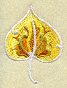 Rosemaling Autumn Cottonwood Leaf