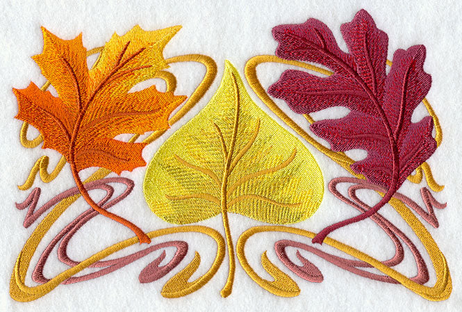 Art Nouveau Autumn Leaf Trio