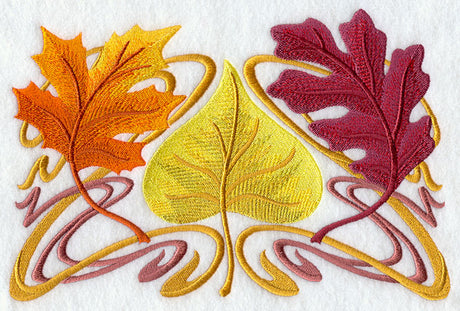 Art Nouveau Autumn Leaf Trio