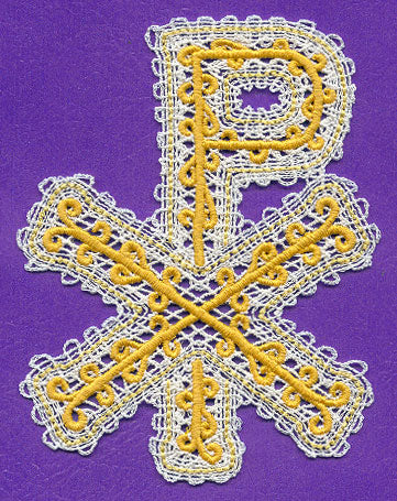 Chi Rho Ornament (Battenburg Lace)