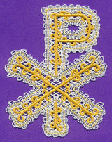 Chi Rho Ornament (Battenburg Lace)