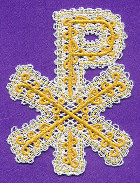 Chi Rho Ornament (Battenburg Lace)