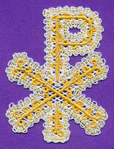 Chi Rho Ornament (Battenburg Lace)