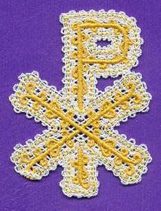 Chi Rho Ornament (Battenburg Lace)