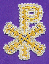 Chi Rho Ornament (Battenburg Lace)