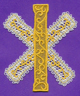 Iota-Chi Cross Ornament (Battenburg Lace)