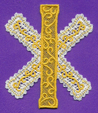 Iota-Chi Cross Ornament (Battenburg Lace) – Embroidery Library