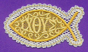 Ichthys Ornament (Battenburg Lace)