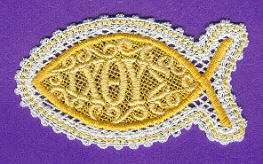 Ichthys Ornament (Battenburg Lace)