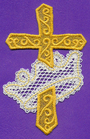 Cross and Crown Ornament (Battenburg Lace)