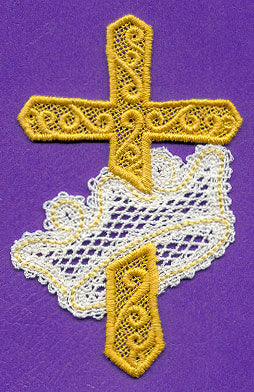 Cross and Crown Ornament (Battenburg Lace)
