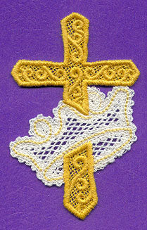 Cross and Crown Ornament (Battenburg Lace)
