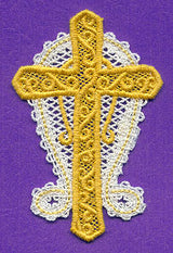 Omega and Cross Ornament (Battenburg Lace)