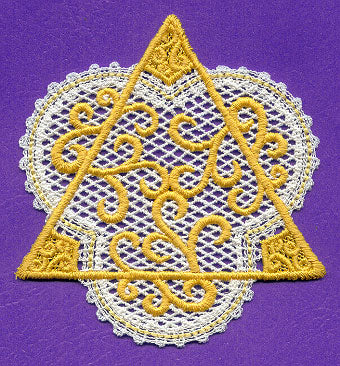 Triangle Trinitarian Ornament (Battenburg Lace)