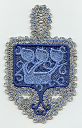 Dreidel - Shin (Battenburg Lace)