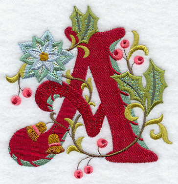 Jacobean Christmas Letter A - 5 Inch