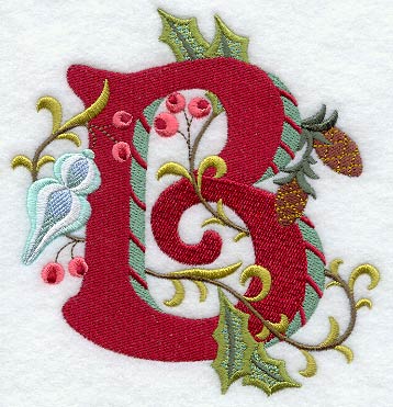 Jacobean Christmas Letter B - 5 Inch