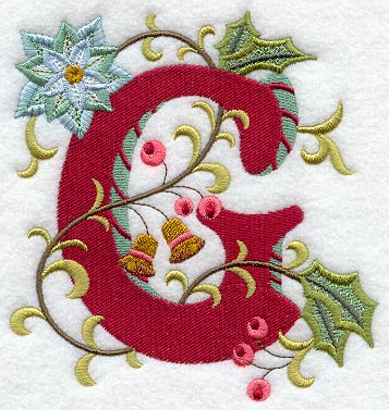 Jacobean Christmas Letter G - 5 Inch