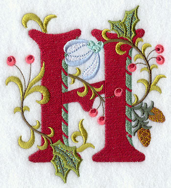 Jacobean Christmas Letter H - 5 Inch