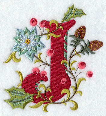 Jacobean Christmas Letter J - 5 Inch