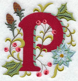 Jacobean Christmas Letter P - 5 Inch