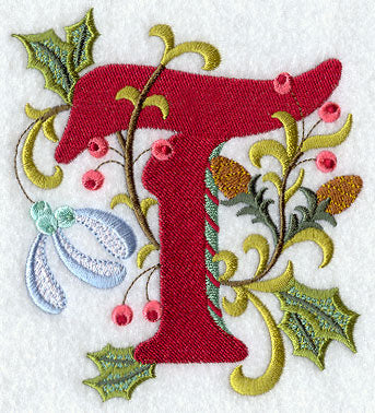 Jacobean Christmas Letter T - 5 Inch