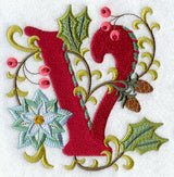Jacobean Christmas Letter V - 5 Inch