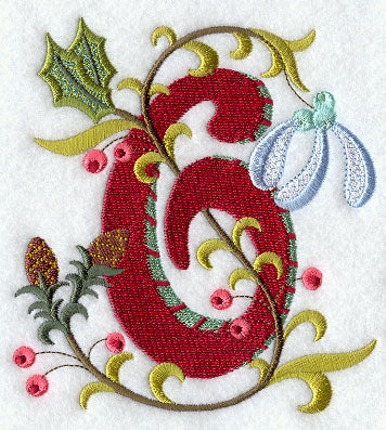 Jacobean Christmas Number 6 - 5 Inch