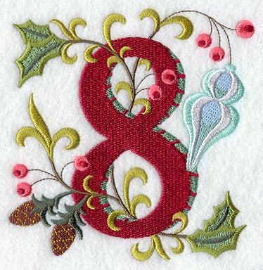 Jacobean Christmas Number 8 - 5 Inch