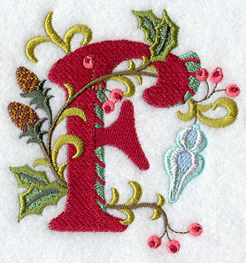 Jacobean Christmas Letter F - 5 Inch