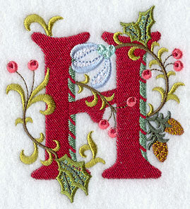 Jacobean Christmas Letter H - 5 Inch