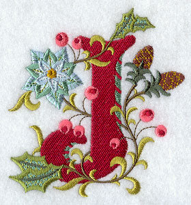Jacobean Christmas Letter J - 5 Inch