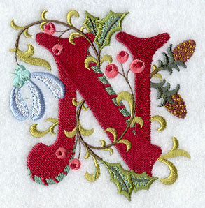 Jacobean Christmas Letter N - 5 Inch