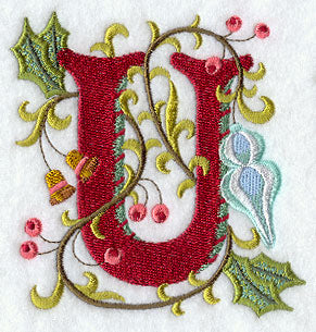 Jacobean Christmas Letter U - 5 Inch