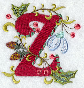 Jacobean Christmas Letter Z - 5 Inch