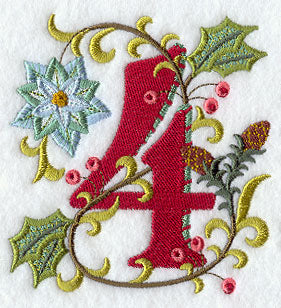 Jacobean Christmas Number 4 - 5 Inch