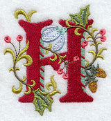 Jacobean Christmas Letter H - 5 Inch