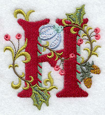 Jacobean Christmas Letter H - 5 Inch