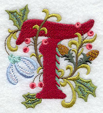 Jacobean Christmas Letter T - 5 Inch