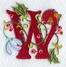 Jacobean Christmas Letter W - 5 Inch