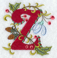 Jacobean Christmas Letter Z - 5 Inch