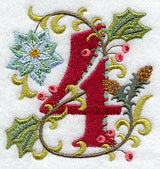 Jacobean Christmas Number 4 - 5 Inch