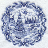 Delft Blue Christmas Snowman