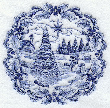 Delft Blue Christmas Snowman