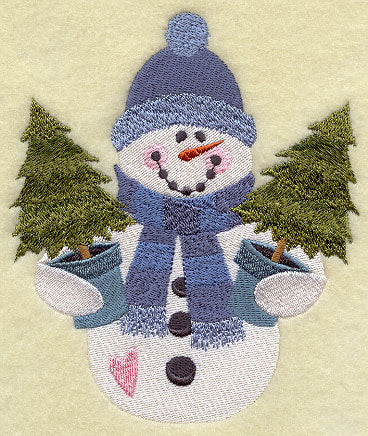 Country Christmas Snowman - Christmas Trees