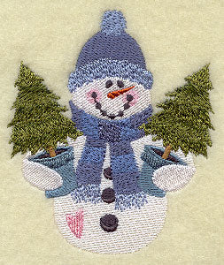Country Christmas Snowman - Christmas Trees